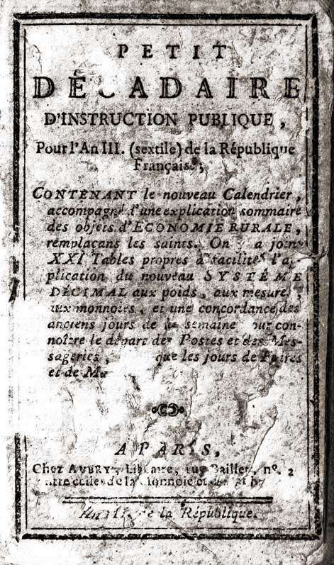 Petit décadaire instruction publique 1794